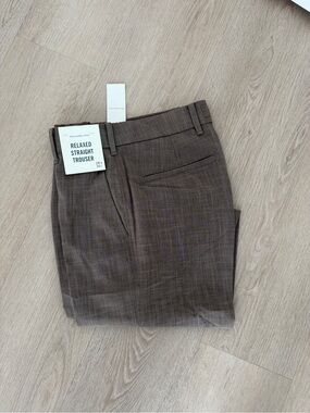 Abercrombie & Fitch Relaxed Straight Trouser - Brown